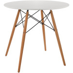 ΤΡΑΠΕΖΙ MINIMAL ΣΤΡΟΓΓΥΛΟ HM0059.01 MDF ΣΕ ΛΕΥΚΟ-ΠΟΔΙΑ ΟΞΙΑΣ ΦΥΣΙΚΟ Φ80Χ72Υεκ.