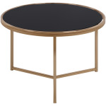 ΤΡΑΠΕΖΙ ΣΤΡΟΓΓΥΛΟ FRANCESCO HM8607 ΜΕ ΓΥΑΛΙΝΗ ΕΠΙΦΑΝΕΙΑ ΚΑΙ ΕΠΙΧΡΥΣΟ ΣΚΕΛΕΤΟ