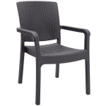 Πολυθρόνα κήπου πολυπροπυλενίου με πλέξη ραττάν χρώμα καφέ 56x60x86,5εκ.