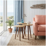 Τραπεζάκι βοηθητικό σετ 3 τμχ Cruz  χρώμα sapphire oak Ø33x46εκ. - Image 3