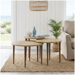 Τραπεζάκι σαλονιού σετ 3 τμχ Nola  χρώμα sapphire oak Ø60x46εκ.