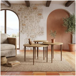 Τραπεζάκι σαλονιού σετ 3 τμχ Nola  χρώμα sapphire oak Ø60x46εκ. - Image 2