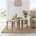 Τραπεζάκι σαλονιού σετ 3 τμχ Nola  χρώμα sapphire oak Ø60x46εκ. - Image 3