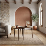 Τραπεζάκι σαλονιού σετ 2 τμχ Nola  χρώμα καρυδί Ø60x46εκ. - Image 2
