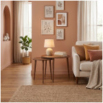 Τραπεζάκι σαλονιού σετ 2 τμχ Nola  χρώμα καρυδί Ø60x46εκ. - Image 3