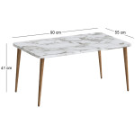Τραπεζάκι σαλονιού Plane  χρώμα λευκό εφέ μαρμάρου 90x55x41εκ. - Image 3