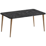 Τραπεζάκι σαλονιού Plane  χρώμα μαύρο εφέ μαρμάρου 90x55x41εκ. - Image 2