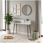 Κονσόλα Napoli  χρώμα λευκό εφέ μαρμάρου 90x29x88εκ. - Image 3