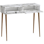 Κονσόλα Alis  χρώμα λευκό εφέ μαρμάρου 110x29x88εκ. - Image 2