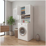 Έπιπλο πλυντηρίου Femur  χρώμα λευκό 66x55x180εκ. - Image 2