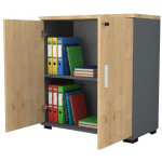 Ντουλάπι γραφείου με κλειδαριά επαγγελματικό Venturo  χρώμα ανθρακί - φυσικό οξιάς 80x40x80εκ. - Image 2