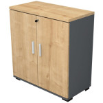 Ντουλάπι γραφείου με κλειδαριά επαγγελματικό Venturo  χρώμα ανθρακί - φυσικό οξιάς 80x40x80εκ. - Image 3