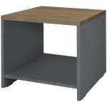 Τραπεζάκι γραφείου επαγγελματικό Venturo  χρώμα ανθρακί - καρυδί 60x60x45εκ.