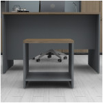 Τραπεζάκι γραφείου επαγγελματικό Venturo  χρώμα ανθρακί - καρυδί 60x60x45εκ. - Image 3