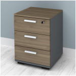 Συρταριέρα γραφείου με κλειδαριά επαγγελματική Venturo  χρώμα ανθρακί - καρυδί 39x40x57εκ. - Image 3