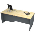 Γραφείο επαγγελματικό Venturo  χρώμα ανθρακί - φυσικό οξιάς 180x80x75εκ. - Image 3