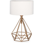 Φωτιστικό επιτραπέζιο Vanstone  ύφασμα/μέταλλο χρωμα κρεμ/χρυσό 24x15x39εκ.