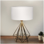 Φωτιστικό επιτραπέζιο Vanstone  ύφασμα/μέταλλο χρωμα κρεμ/χρυσό 24x15x39εκ. - Image 2