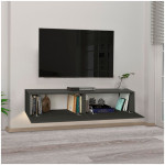 Έπιπλο τηλεόρασης επιτοίχιο Aristo  με LED χρώμα ανθρακί 135x31,6x25εκ. - Image 2