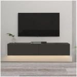 Έπιπλο τηλεόρασης επιτοίχιο Aristo  με LED χρώμα ανθρακί 135x31,6x25εκ. - Image 3