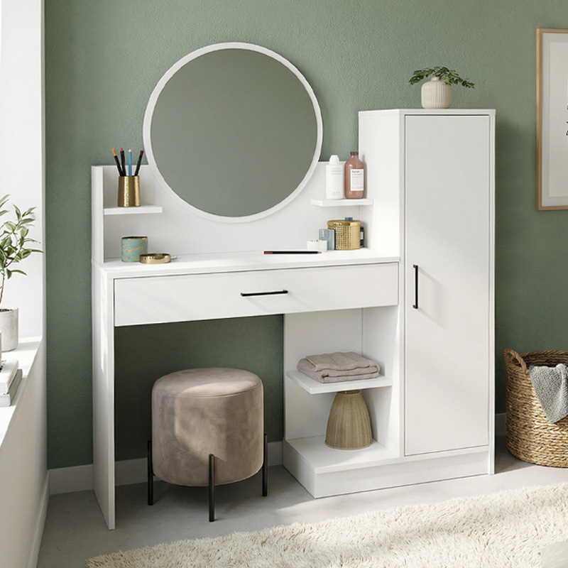 Τουαλέτα με καθρέπτη Andera  χρώμα λευκό 123,9x35x144,4εκ.