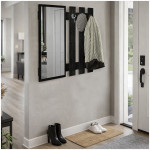 Κρεμάστρα τοίχου με καθρέπτη Folin  χρώμα sencron black 90x4x90εκ. - Image 3