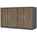 Ντουλάπι γραφείου με κλειδαριά επαγγελματικό Venturo  χρώμα ανθρακί - καρυδί 160x40x80εκ.