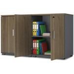 Ντουλάπι γραφείου με κλειδαριά επαγγελματικό Venturo  χρώμα ανθρακί - καρυδί 160x40x80εκ. - Image 2