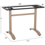 ΒΑΣΗ ΤΡΑΠΕΖΙΟΥ ΑΛΟΥΜΙΝΙΟΥ ΔΙΣΤΗΛΗ HM461.25 CAPPUCINO ΜΕ ΡΕΓΟΥΛΑΤΟΡΟΥΣ 100Χ60Χ73Υεκ. - Image 2