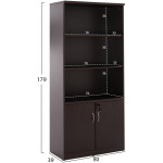 ΒΙΒΛΙΟΘΗΚΗ ΓΡΑΦΕΙΟΥ ΕΠΑΓΓΕΛΜΑΤΙΚΗ SIENNA 80Χ39Χ179Υεκ.HM2014.03 ΚΕΡΑΣΙ ΜΕ 2 ΠΟΡΤΕΣ - Image 2