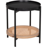 ΒΟΗΘΗΤΙΚΟ ΤΡΑΠΕΖΙ SEITZ HM18031 ΓΥΑΛΙ TOP-ΜΕΤΑΛΛΟ-RATTAN ΣΕ ΦΥΣΙΚΟ Φ50x56Υεκ.