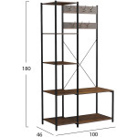 ΕΠΙΠΛΟ ΕΙΣΟΔΟΥ/ΑΝΟΙΧΤΗ ΝΤΟΥΛΑΠΑ ARANJA HM18083 ΜΕΤΑΛΛΟ ΜΑΥΡΟ-ΜΕΛΑΜΙΝΗ ΚΑΦΕ 100x46x180Υεκ. - Image 2