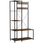 ΕΠΙΠΛΟ ΕΙΣΟΔΟΥ/ΑΝΟΙΧΤΗ ΝΤΟΥΛΑΠΑ ARANJA HM18083 ΜΕΤΑΛΛΟ ΜΑΥΡΟ-ΜΕΛΑΜΙΝΗ ΚΑΦΕ 100x46x180Υεκ.