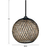 ΦΩΤΙΣΤΙΚΟ ΟΡΟΦΗΣ ΕΣΩΤΕΡΙΚΟΥ ΧΩΡΟΥ ΚΡΕΜΑΣΤΟ HM7371 ΑΠΟ ΞΥΛΟ ΚΑΙ BAMBOO ΦΥΣΙΚΟ 30x30x80Υ εκ. - Image 2