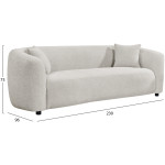 ΚΑΝΑΠΕΣ 3-ΘΕΣΙΟΣ NORD HM3321.02 ΑΝΟΙΧΤΟ ΜΠΕΖ ΥΦΑΣΜΑ 230x96x75Υεκ. - Image 2