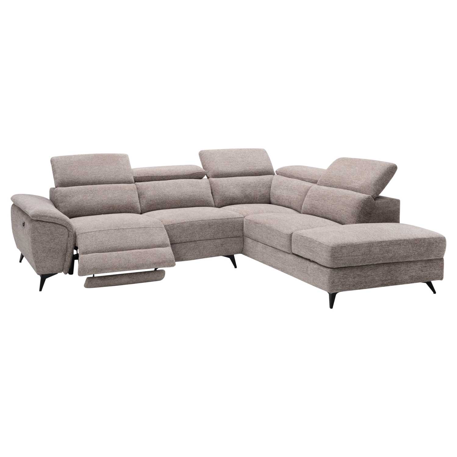 ΚΑΝΑΠΕΣ ΔΕΞΙΑ ΓΩΝΙΑ-ΑΝΑΚΛΙΣΗ & ΑΠΟΘ.ΧΩΡΟΣ-RESTRO HM3339.01R ΓΚΡΙ ΥΦΑΣΜΑ 290x220x80Υεκ