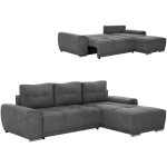 ΚΑΝΑΠΕΣ ΚΡΕΒΑΤΙ ΔΕΞΙΑ ΓΩΝΙΑ COMFYRA HM3336.01R ΓΚΡΙ ΥΦΑΣΜΑ 270x181x75Υεκ