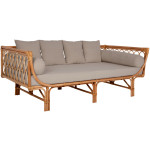 ΚΑΝΑΠΕΣ-ΚΡΕΒΑΤΙ ΕΞ. ΧΩΡΟΥ ALIKI HM9658 RATTAΝ ΦΥΣΙΚΟ-ΜΠΕΖ ΜΑΞΙΛΑΡΙΑ 200x100x76Yεκ.