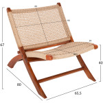 ΚΑΡΕΚΛΑ LOUNGE ΑΝΑΔΙΠΛΟΥΜΕΝΗ FERM HM9477.01 ΜΑΣΙΦ ΤΕΑΚ ME ΣΧΟΙΝΙ VIRO 65,5x80x67Υεκ - Image 2