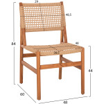 ΚΑΡΕΚΛΑ ΤΡΑΠΕΖΑΡΙΑΣ DINIZ HM6554 ΞΥΛΟ TEAK ΦΥΣΙΚΟ--ΣΥΝΘ.ΣΧΟΙΝΙ 48x60x84Υεκ. - Image 2