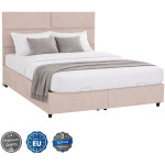 ΚΡΕΒΑΤΙ MILO ΔΙΠΛΟ ΜΕ ΑΠΟΘΗΚΕΥΤΙΚΟ ΧΩΡΟ HM622.32 ΜΠΕΖ ΥΦΑΣΜΑ-- ΓΙΑ ΣΤΡΩΜΑ 160x200εκ