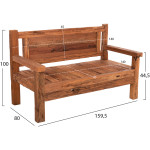 ΠΑΓΚΑΚΙ 3ΘΕΣΙΟ THREEWAY HM9454.01 ΑΝΑΚΥΚΛΩΜΕΝΑ ΞΥΛΑ ΜΙΧ 159,5x80x100Υεκ. - Image 2