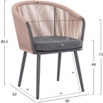 ΠΟΛΥΘΡΟΝΑ ΑΛΟΥΜΙΝΙΟΥ HARRIET HM5548.12 ΑΝΘΡΑΚΙ-ΜΠΕΖ ΣΧΟΙΝΙ 60x62x80,5Υεκ - Image 2