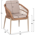 ΠΟΛΥΘΡΟΝΑ ΑΛΟΥΜΙΝΙΟΥ GALDIN HM6272.03 ΚΑΠΟΥΤΣΙΝΟ-P.E.RATTAN-ΜΠΕΖ ΥΦΑΣΜΑ 65x60x76Υεκ - Image 2