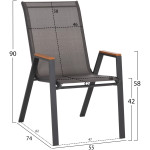 ΠΟΛΥΘΡΟΝΑ ΕΞ.ΧΩΡΟΥ LEONE HM6429.01 ΜΕΤΑΛΛΙΚΗ ΓΚΡΙ--TEXTILENE ΓΚΡΙ 55x74x90Υεκ - Image 2