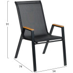 ΠΟΛΥΘΡΟΝΑ ΕΞ.ΧΩΡΟΥ LEONE HM6429.03 ΜΕΤΑΛΛΙΚΗ ΜΑΥΡΗ--TEXTILENE ΜΑΥΡΟ 54x74x91Υεκ - Image 2