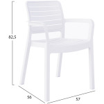 ΠΟΛΥΘΡΟΝΑ ΕΞΩΤ.ΧΩΡΟΥ FLAN HM6369.01 ΛΕΥΚΟ ΠΟΛΥΠΡΟΠΥΛΕΝΙΟ 57x56x82.5Yεκ. - Image 2