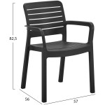 ΠΟΛΥΘΡΟΝΑ ΕΞΩΤ.ΧΩΡΟΥ FLAN HM6369.02 ΜΑΥΡΟ ΠΟΛΥΠΡΟΠΥΛΕΝΙΟ 57x56x82.5Yεκ. - Image 2