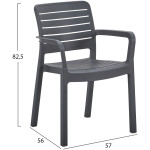 ΠΟΛΥΘΡΟΝΑ ΕΞΩΤ.ΧΩΡΟΥ FLAN HM6369.10 ΓΚΡΙ ΠΟΛΥΠΡΟΠΥΛΕΝΙΟ 57x56x82.5Yεκ. - Image 2