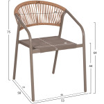 ΠΟΛΥΘΡΟΝΑ HOMAN HM6430.04 ΣΑΜΠΑΝΙ ΜΕΤΑΛΛΟ & TEXTILENE--ΜΠΕΖ P.E.RATTAN 53x58x75Υεκ - Image 2